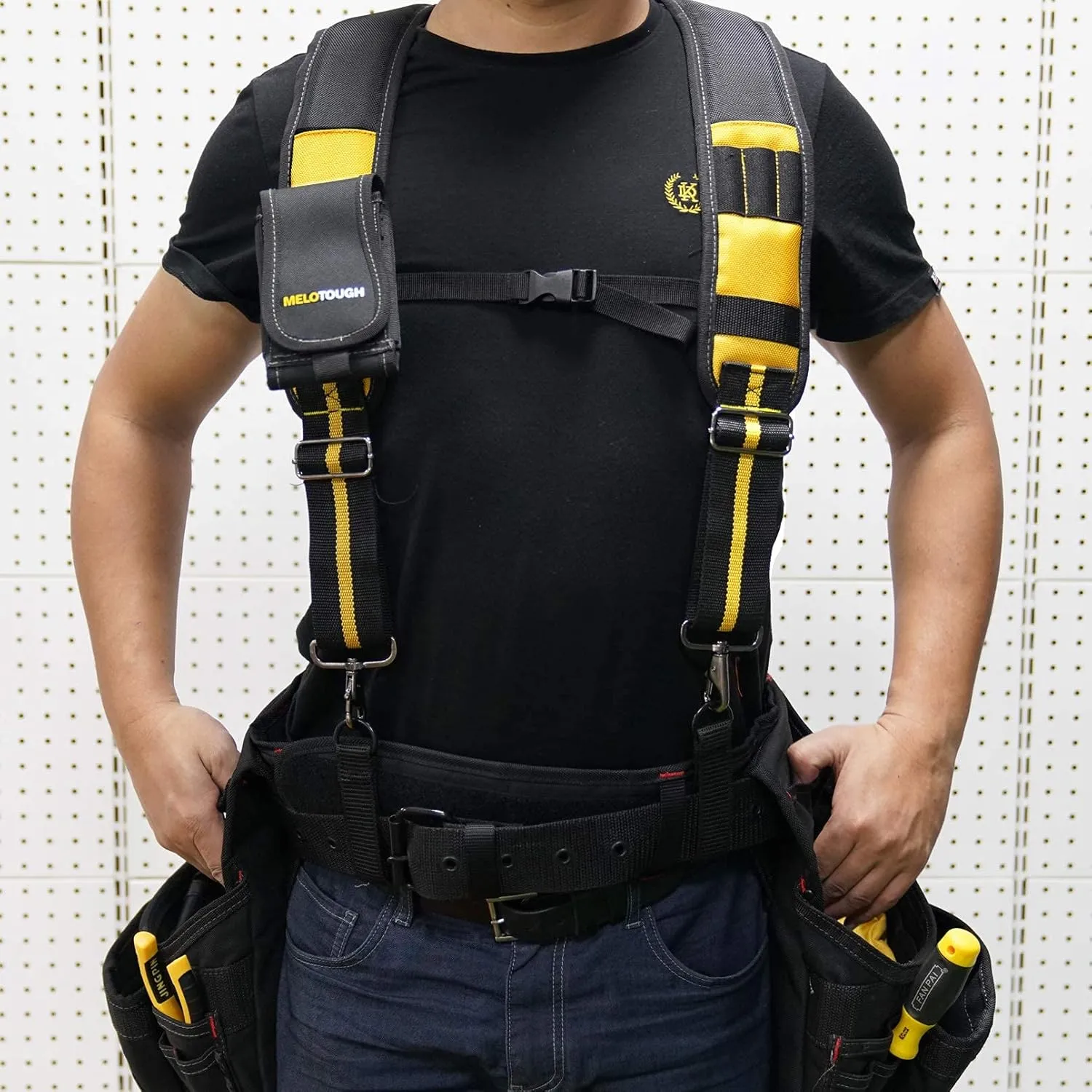 MELOTOUGH Tool Belt Suspenders for Work Belt Suspenders Heavy Duty Padded Suspenders for Electrician/Construction/Farmer