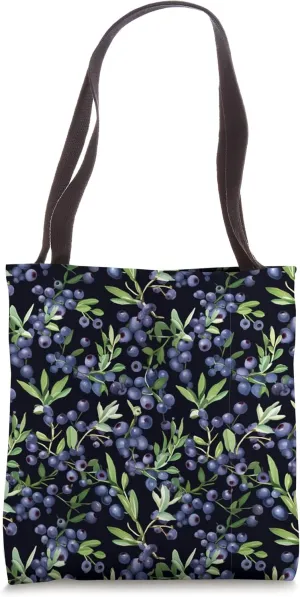 Men Women Huckleberry Fruit Botanical Design Lover Gardening Tote Bag