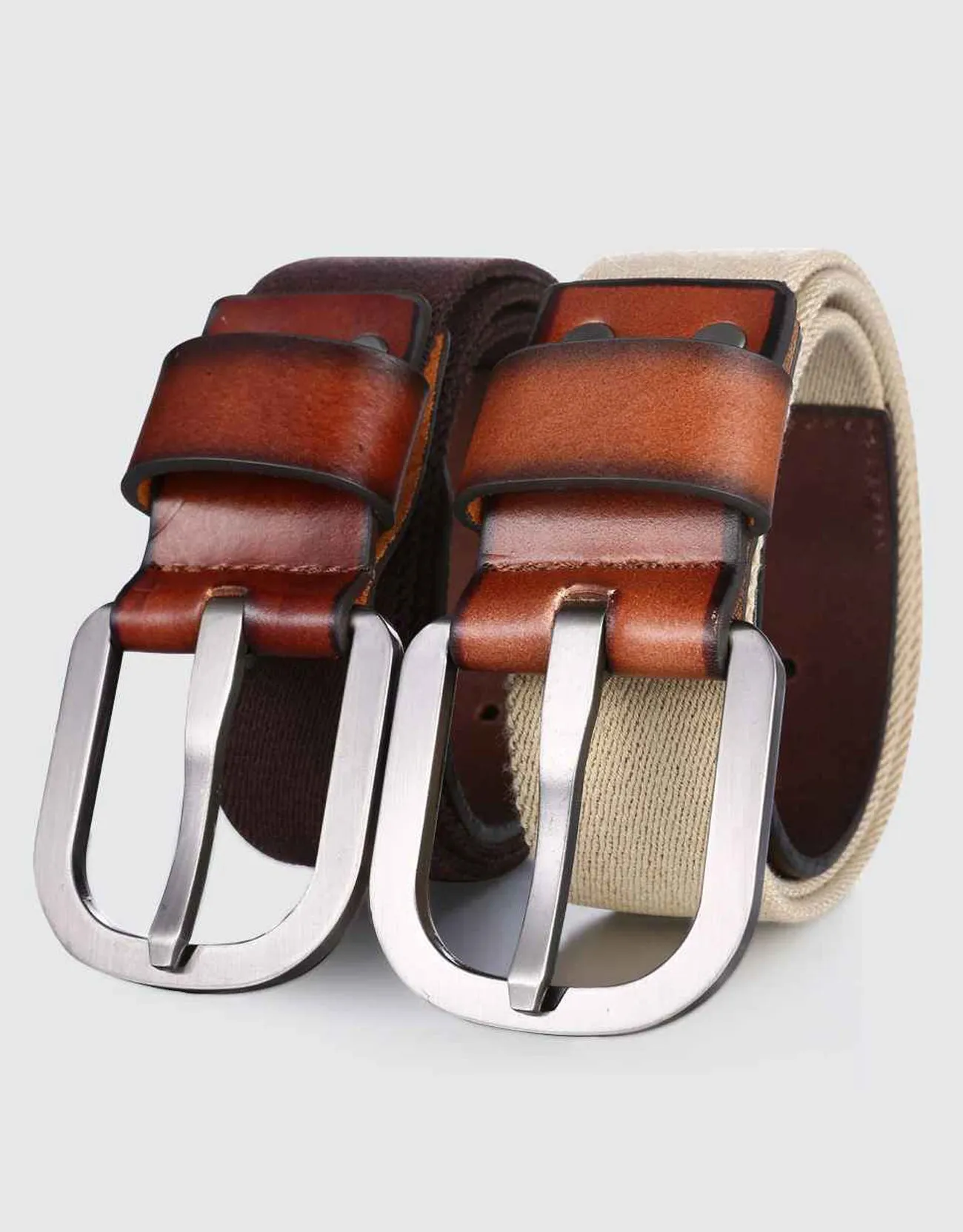 Men's Classic Flex Canvas Belt- 2 PacK