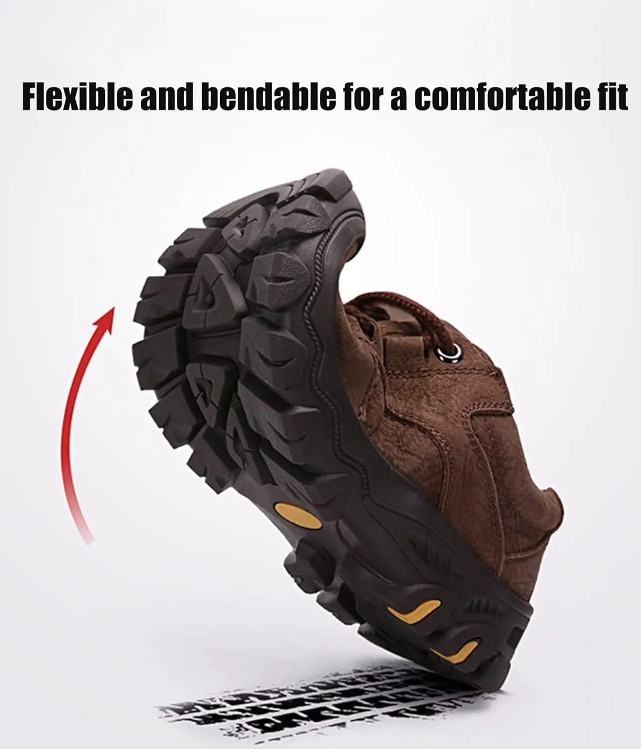 Men's Hiking Shoes Comfortable Leather Work Shoes Anti Slip Outdoor Walking Shoes Spring Autumn
