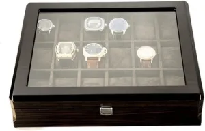 Mens Jewellery Box Watch Box Wooden Watch Box with Transparent Glass top Cover 18-Piece Watch Storage Box Lockable Jewelry case Watch Storage Box (Color : b, Size : 37.5 * 8.5 * 30.5cm) Watch Gift