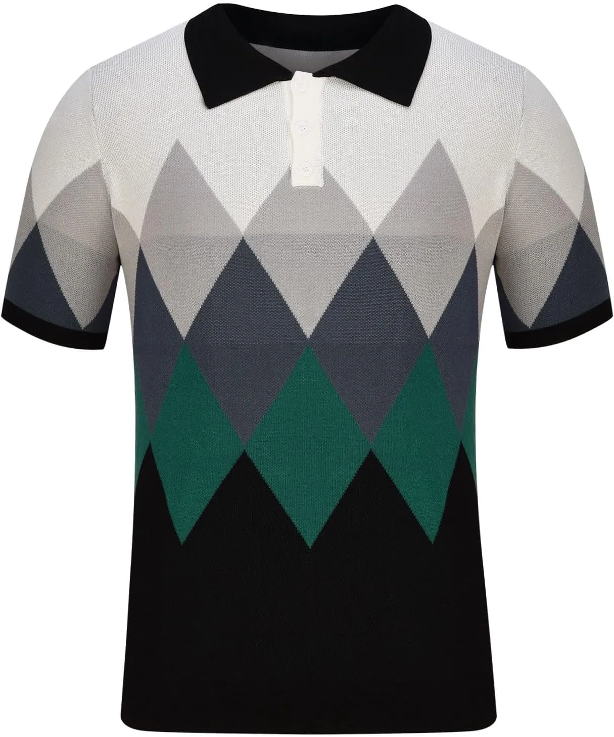 Men's Knitted Polo Shirt Summer Button-Down Shirts Short Sleeve Loose Casual Tops Vacation Outdoor Shirt