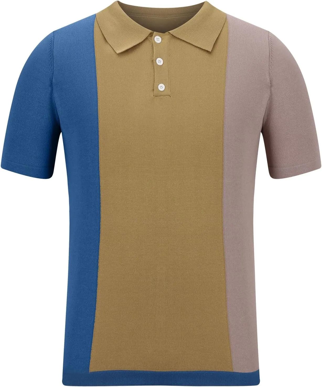 Men's Knitted Polo Shirt Summer Button-Down Shirts Short Sleeve Loose Casual Tops Vacation Outdoor Shirt