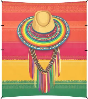 Mexican Style Cinco De Mayo Necklaces Foldable Beach Canopy UPF50 Lightweight Shade Sun Shelter with Sand Pockets for Backyard and Camping