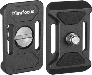 MINIFOCUS 2 Pieces Metal Arca Swiss Plate, 38mm Universal Quick Release Plate with 1/4" Camera Screw Tripod Mount Plate Fits Standard for DSLR Camera Tripod Ball Head, Black(38 x 24 x 4mm)