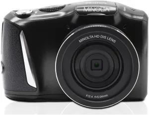 Minolta 48MP Digital Camera – 4K Ultra HD Video, 16X Digital Zoom, 3.0” LCD Screen, Anti-Shake, Time Lapse, Face Detection, Color Filters, Scene Modes, 32GB Card (Black)