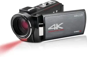 Minolta 4K Ultra HD 30 Mega Pixels Night Vision Digital Camcorder, MN4K20NV