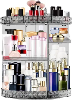 MISERWE Makeup Organizer 360 Degree Rotating 7 Adjustable Layers Large Capacity Cosmetic Organizer Transparent Make Up Organizers and Storage