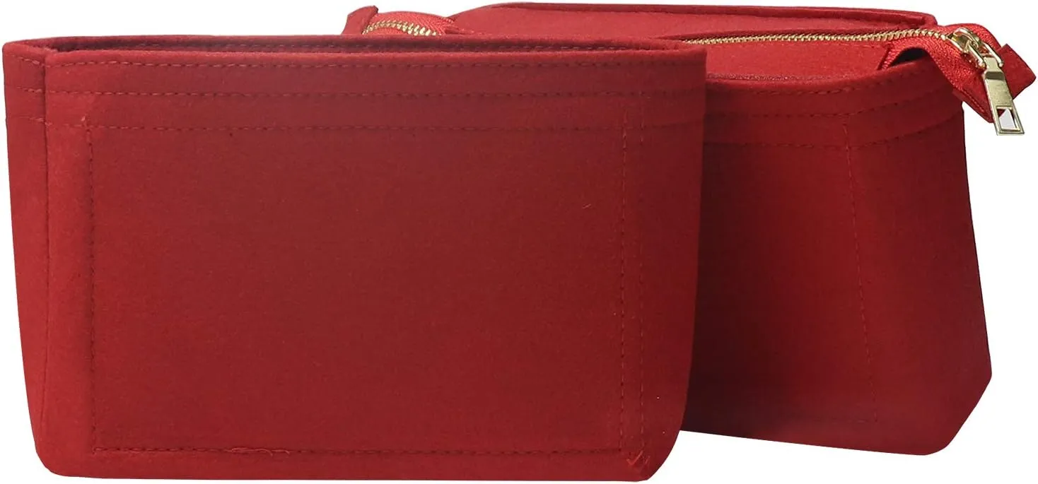 MISIXILE Bag Organizer, Bag Shaper Purse Insert Felt Organizer Fit in NeoNoe Noé and other Bucket Bags - red
