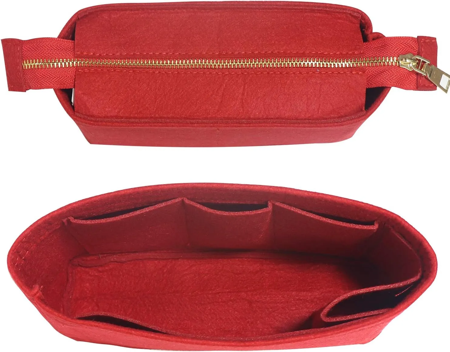 MISIXILE Bag Organizer, Bag Shaper Purse Insert Felt Organizer Fit in NeoNoe Noé and other Bucket Bags - red