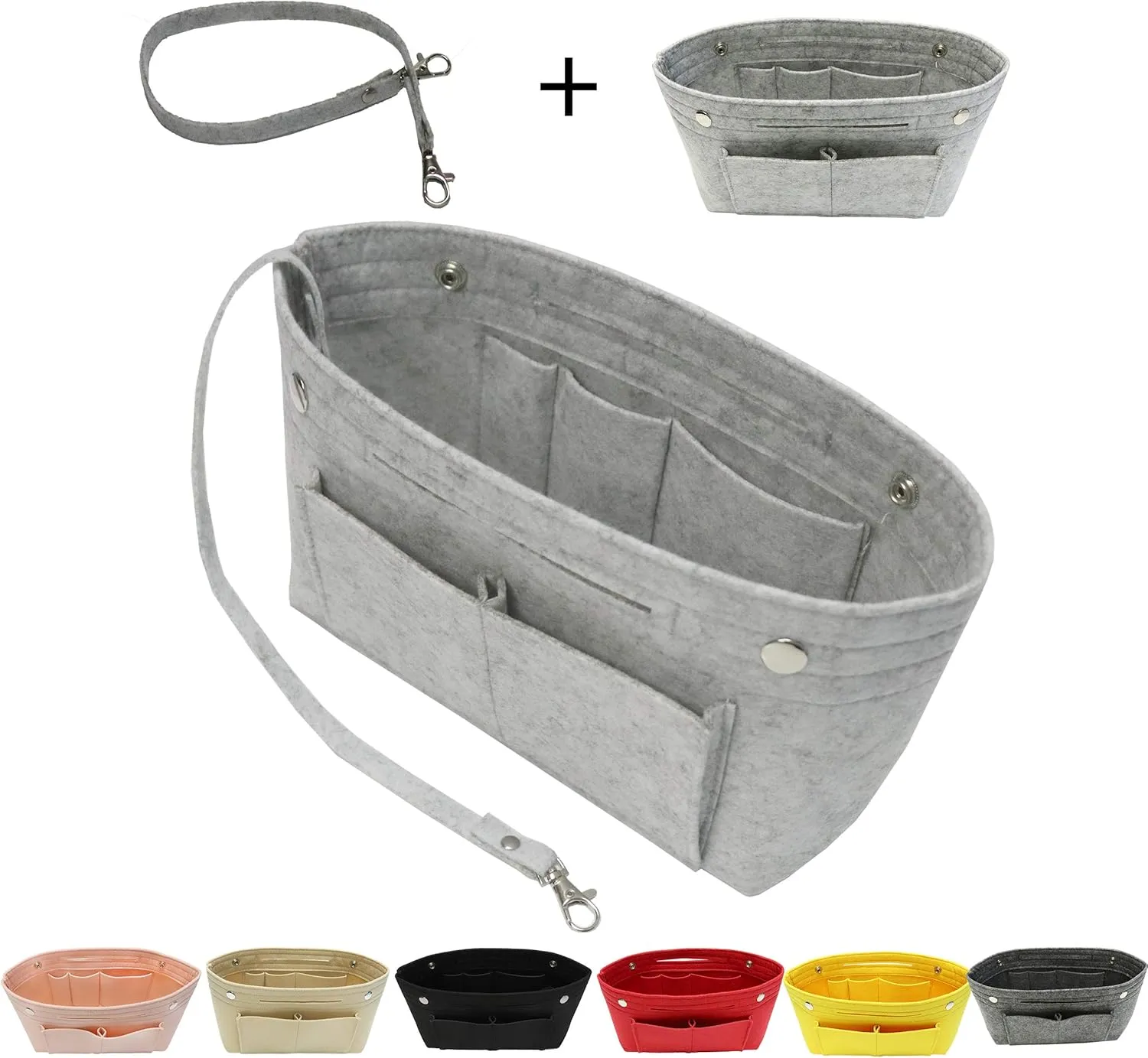 MISIXILE Felt Purse Organizer Insert Handbag Organizer,Tote Bag in Bag Organizer Fits Speedy Neverfull with Handles Keychain