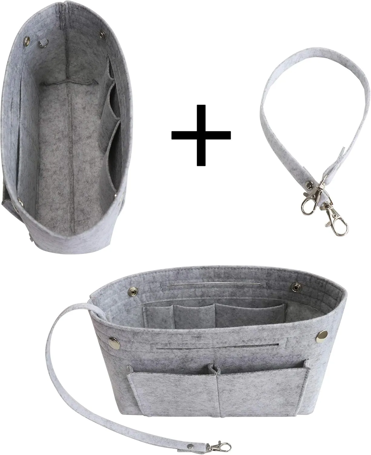 MISIXILE Felt Purse Organizer Insert Handbag Organizer,Tote Bag in Bag Organizer Fits Speedy Neverfull with Handles Keychain