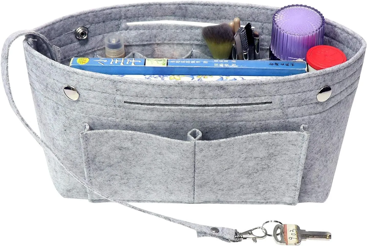MISIXILE Felt Purse Organizer Insert Handbag Organizer,Tote Bag in Bag Organizer Fits Speedy Neverfull with Handles Keychain