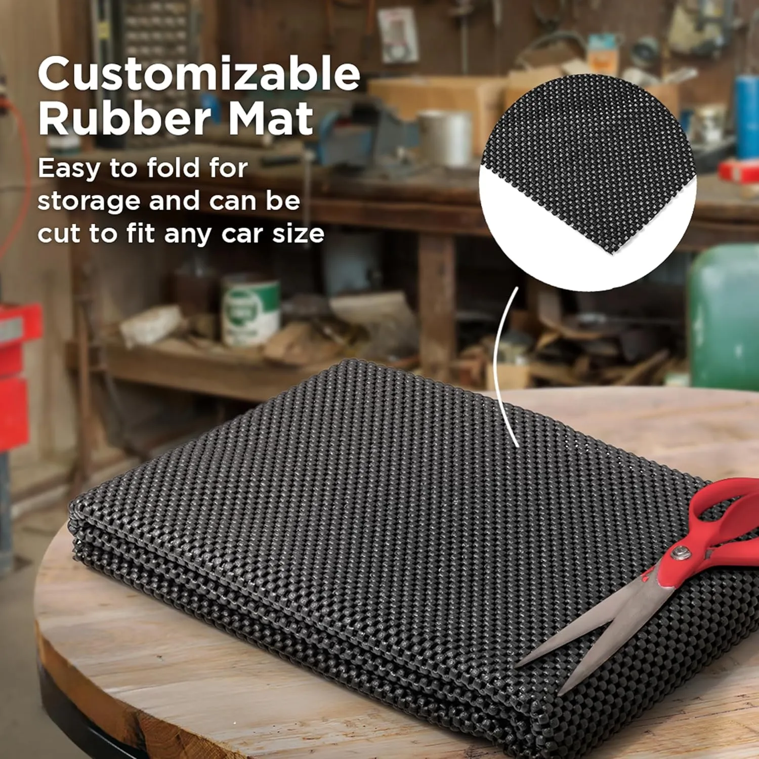 Mockins 60"x40" Anti Slip Mat for Car Rooftop Cargo Carrier & Roof Bag | Strong Grip PVC Roof Rack Pads | Trim-to-Fit Roof Rack Protection Pads | Non-Scratch Roof Pad Cargo Mat for SUV Car & Truck