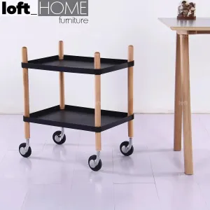 Modern Plastic Wheeled Trolley Side Table DANISH 2