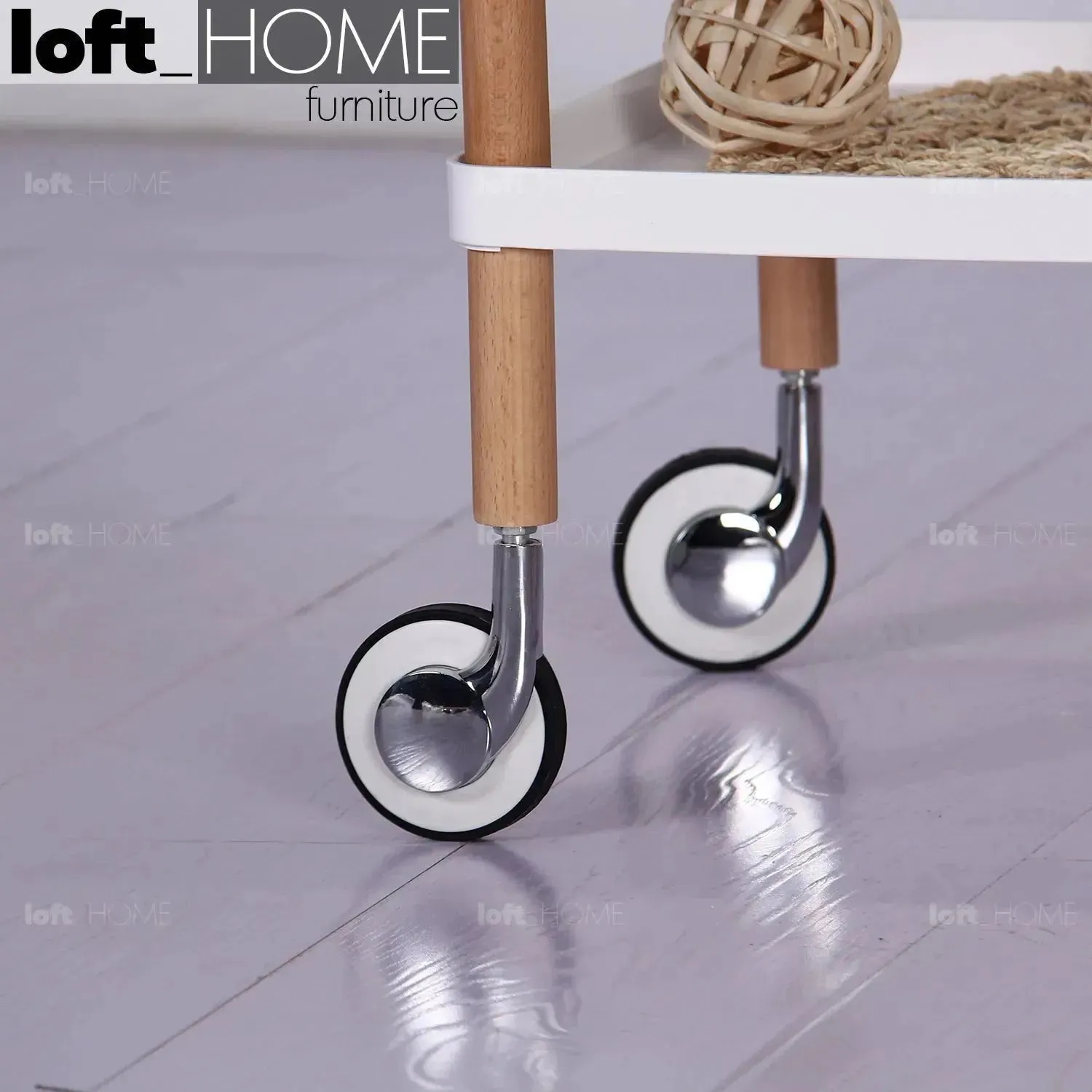 Modern Plastic Wheeled Trolley Side Table DANISH 2