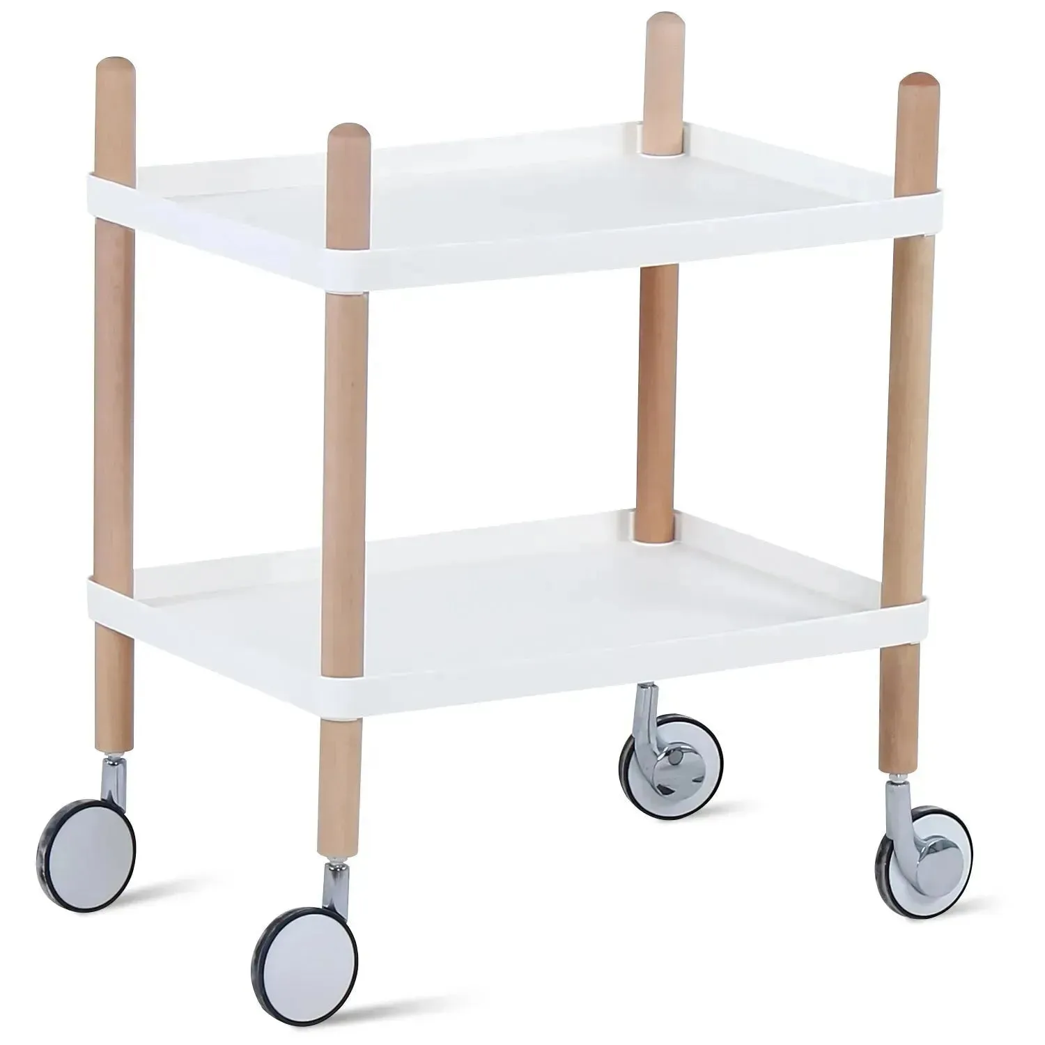 Modern Plastic Wheeled Trolley Side Table DANISH 2