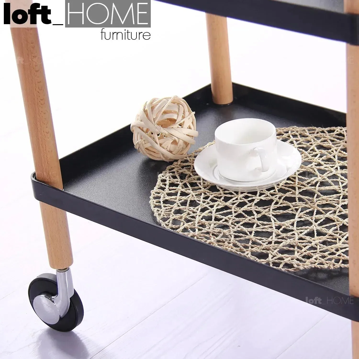Modern Plastic Wheeled Trolley Side Table DANISH 2