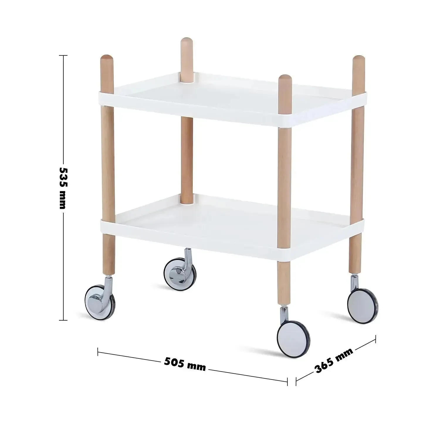Modern Plastic Wheeled Trolley Side Table DANISH 2