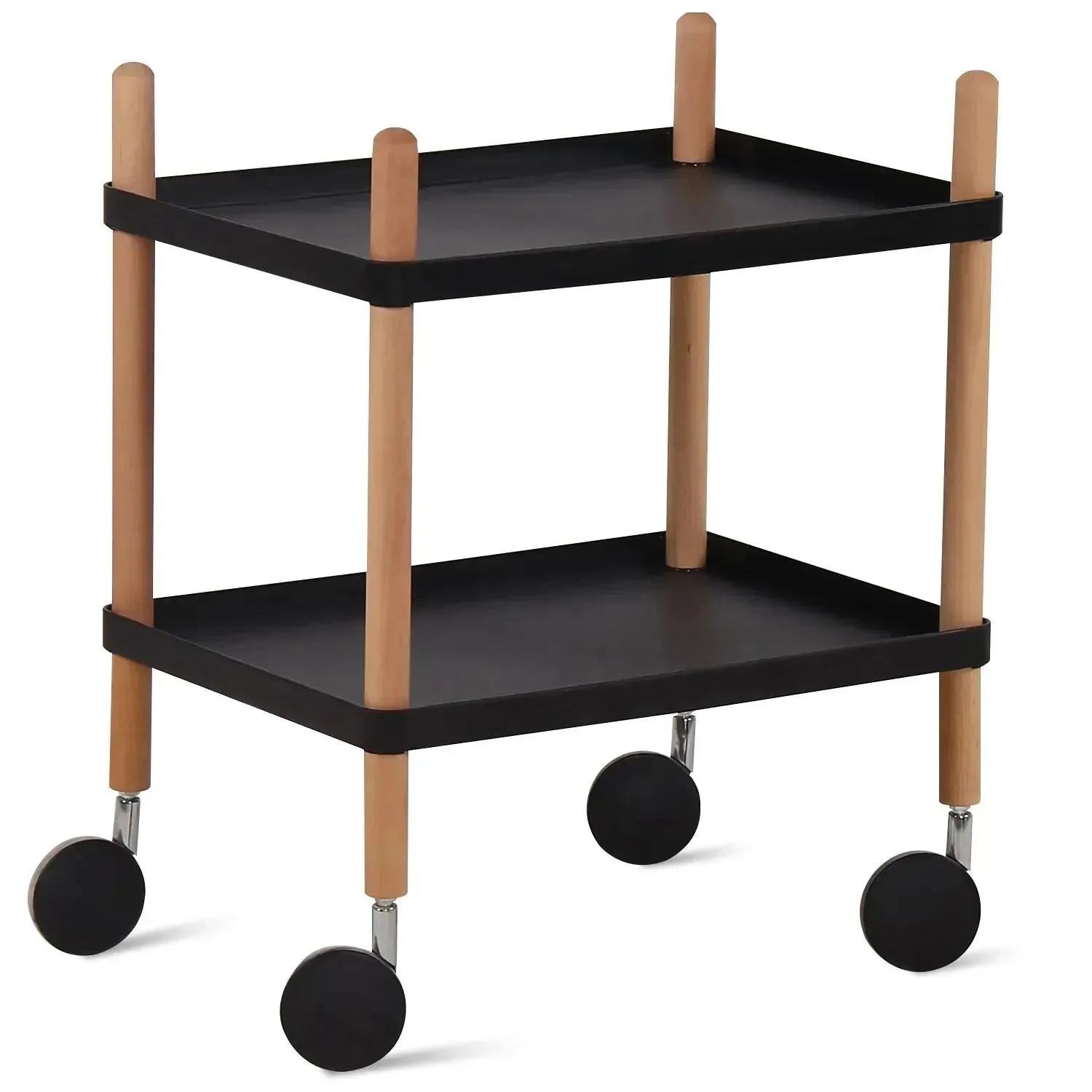 Modern Plastic Wheeled Trolley Side Table DANISH 2