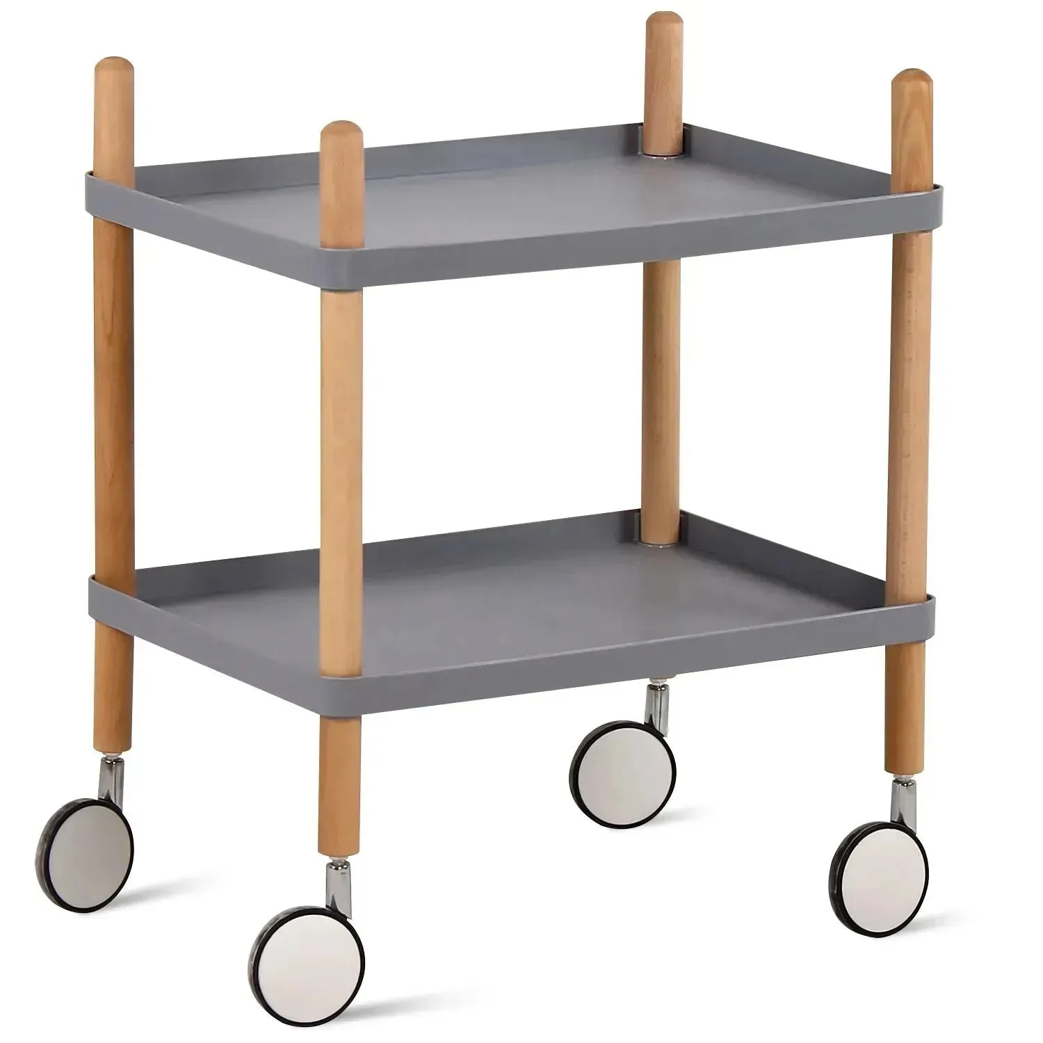 Modern Plastic Wheeled Trolley Side Table DANISH 2