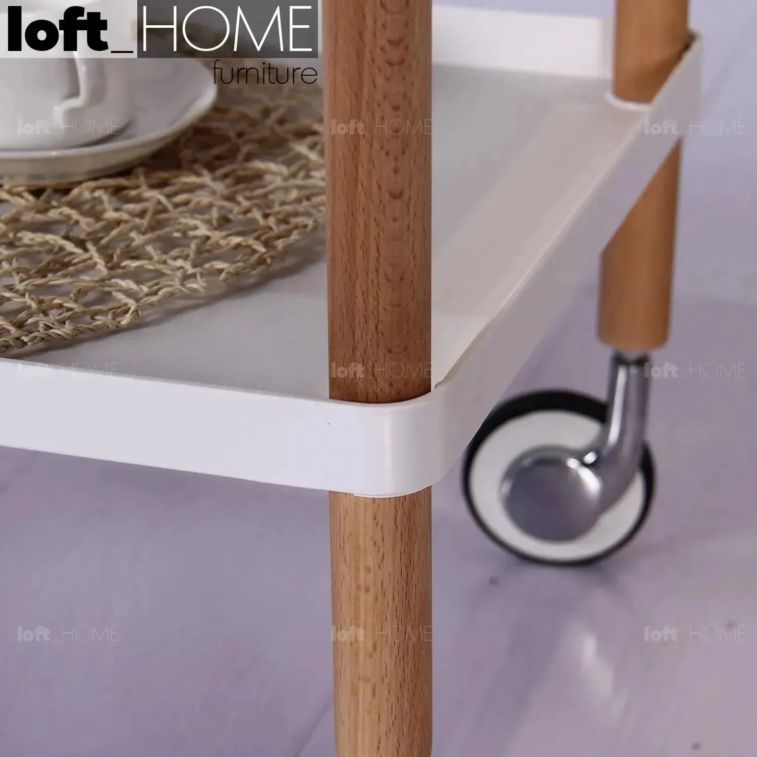 Modern Plastic Wheeled Trolley Side Table DANISH 2