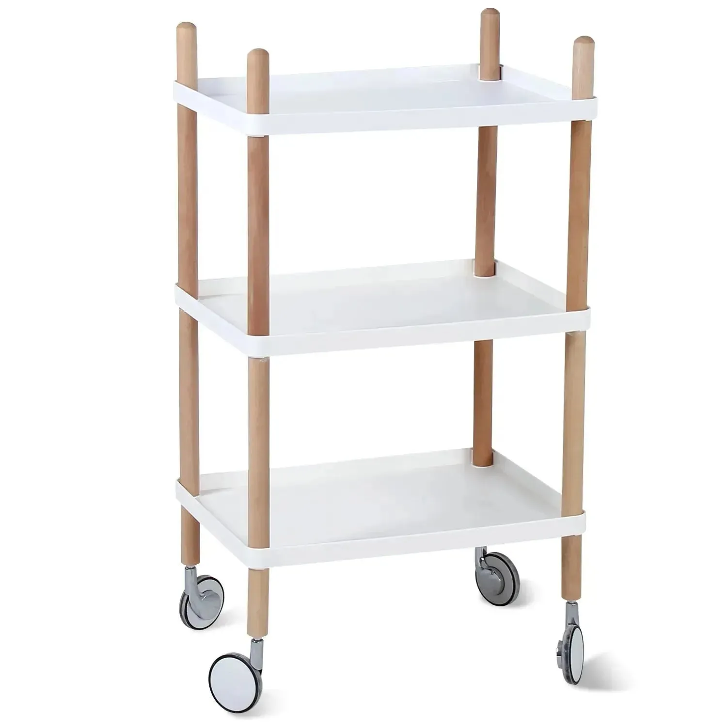 Modern Plastic Wheeled Trolley Side Table DANISH 3