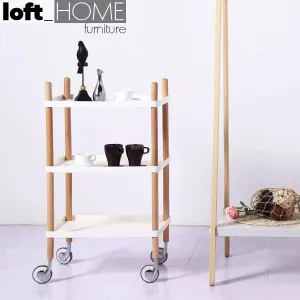 Modern Plastic Wheeled Trolley Side Table DANISH 3