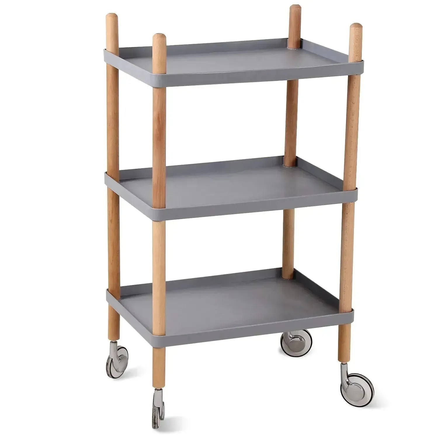 Modern Plastic Wheeled Trolley Side Table DANISH 3