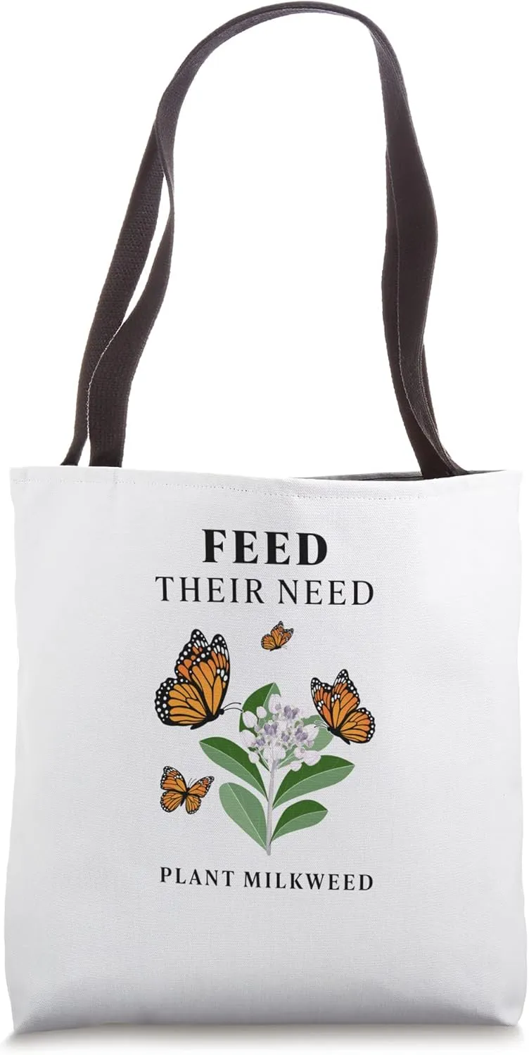 Monarch Butterfly Milkweed Design for Butterfly Lover Tote Bag