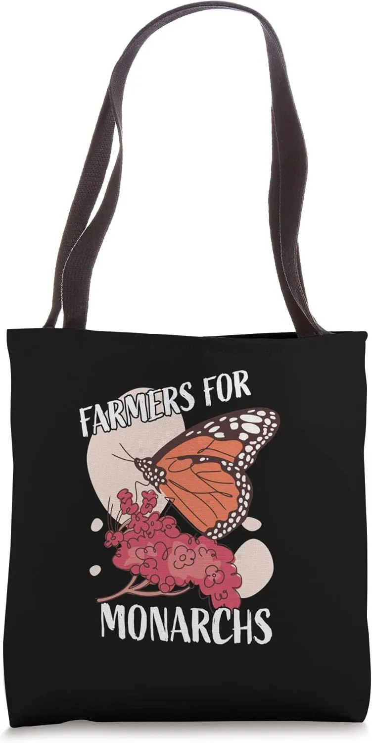 Monarch Butterfly Milkweed Design for Butterfly Lover Tote Bag