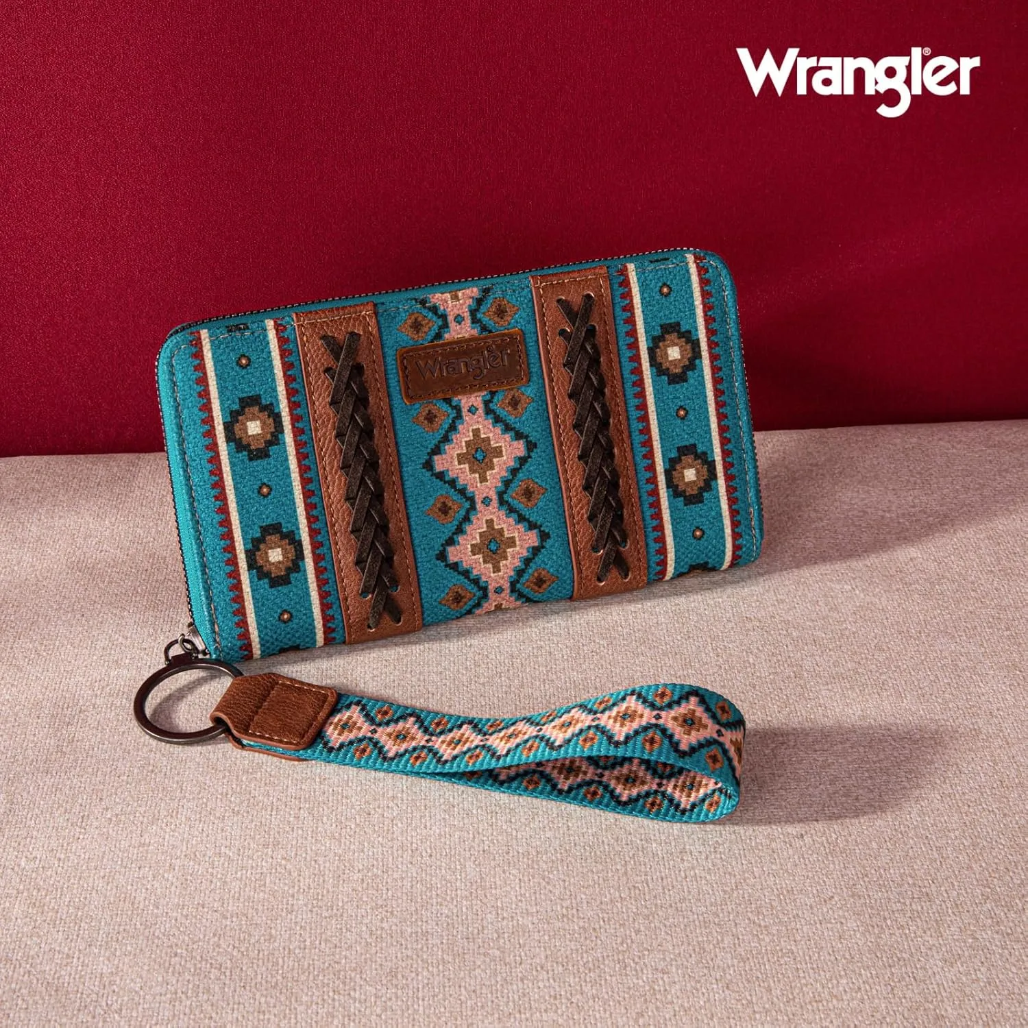 Montana West × Wrangler Wristlet Western Wallet Boho Aztec Credit Card Holder for Women