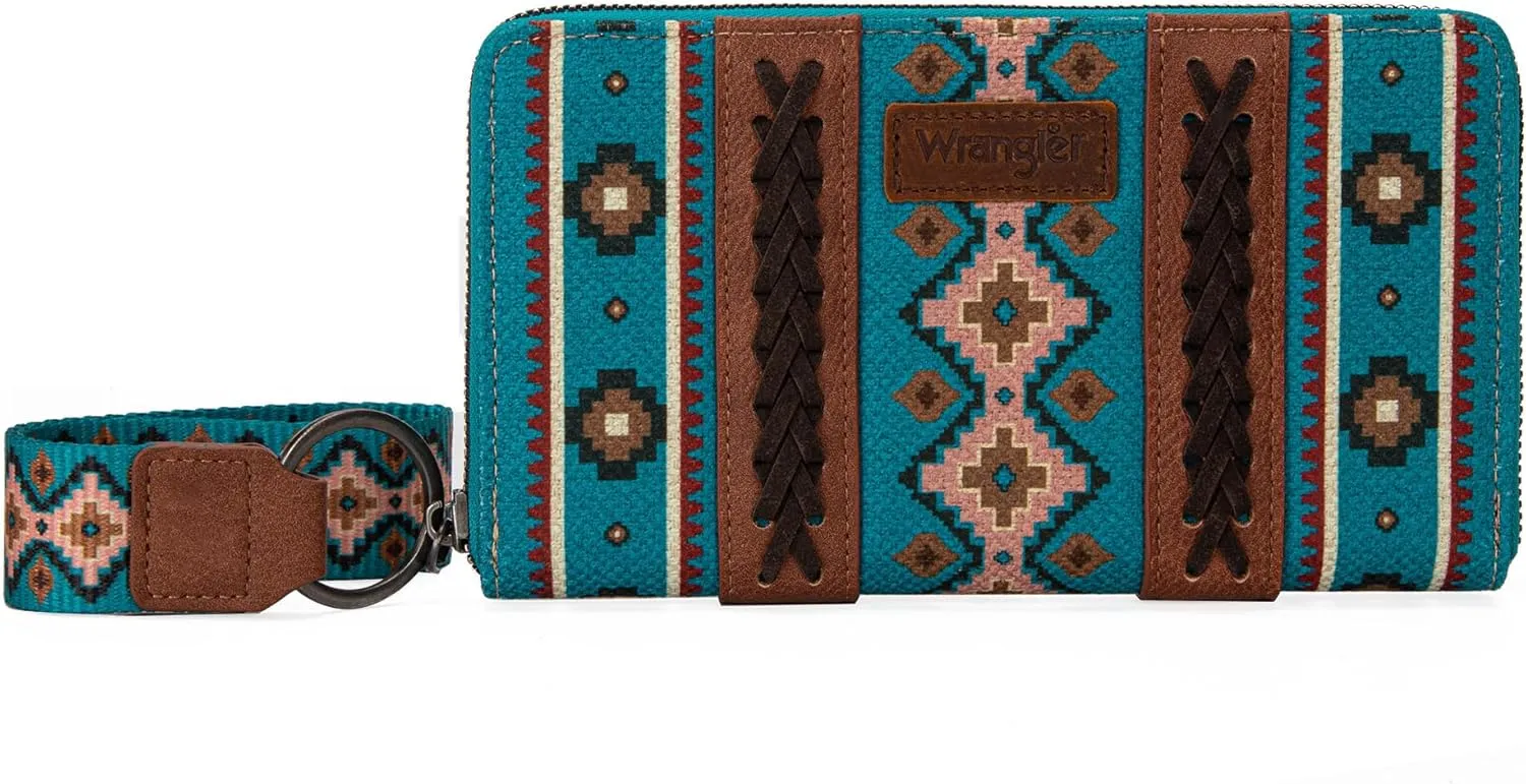 Montana West × Wrangler Wristlet Western Wallet Boho Aztec Credit Card Holder for Women