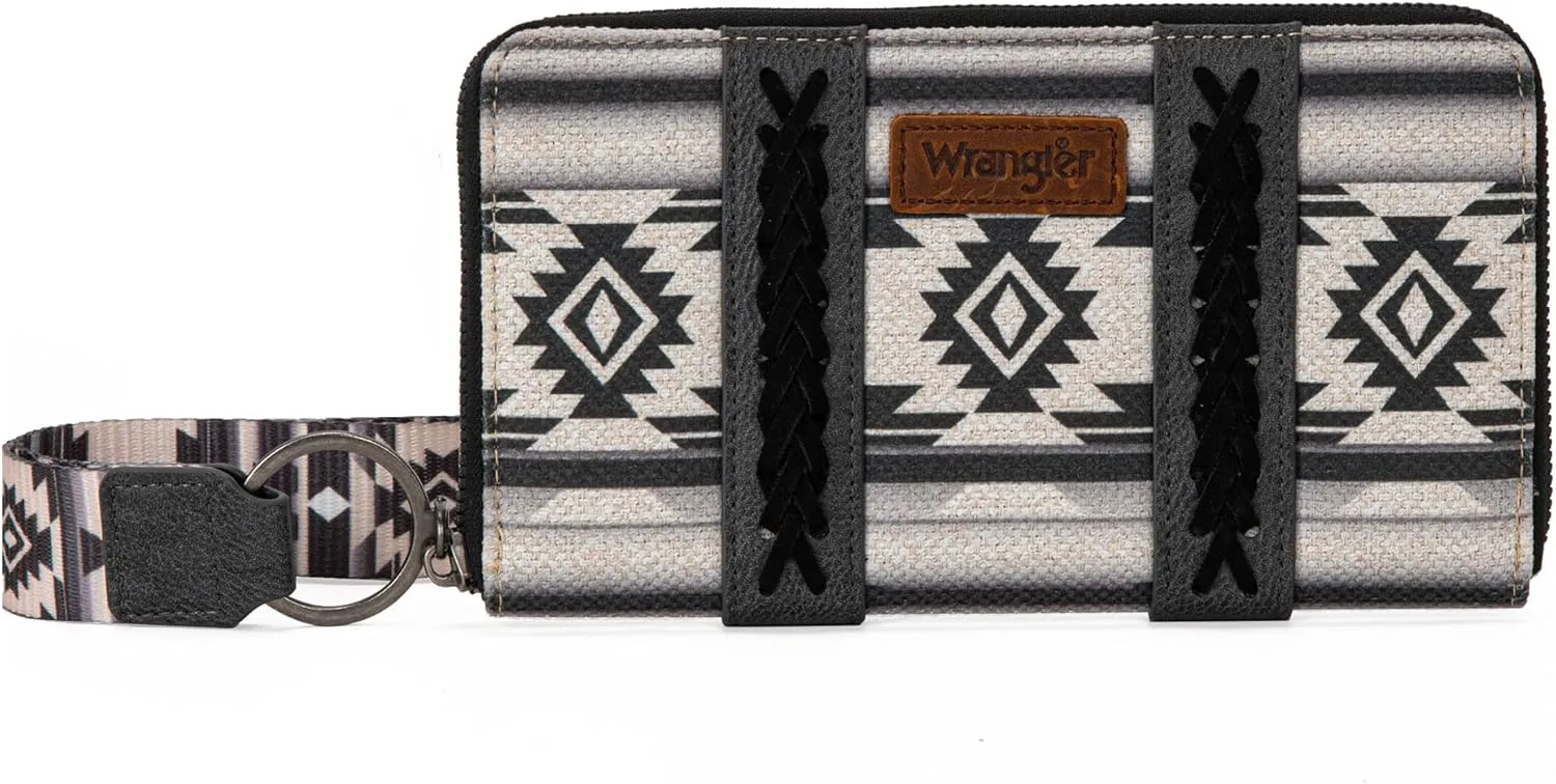 Montana West × Wrangler Wristlet Western Wallet Boho Aztec Credit Card Holder for Women