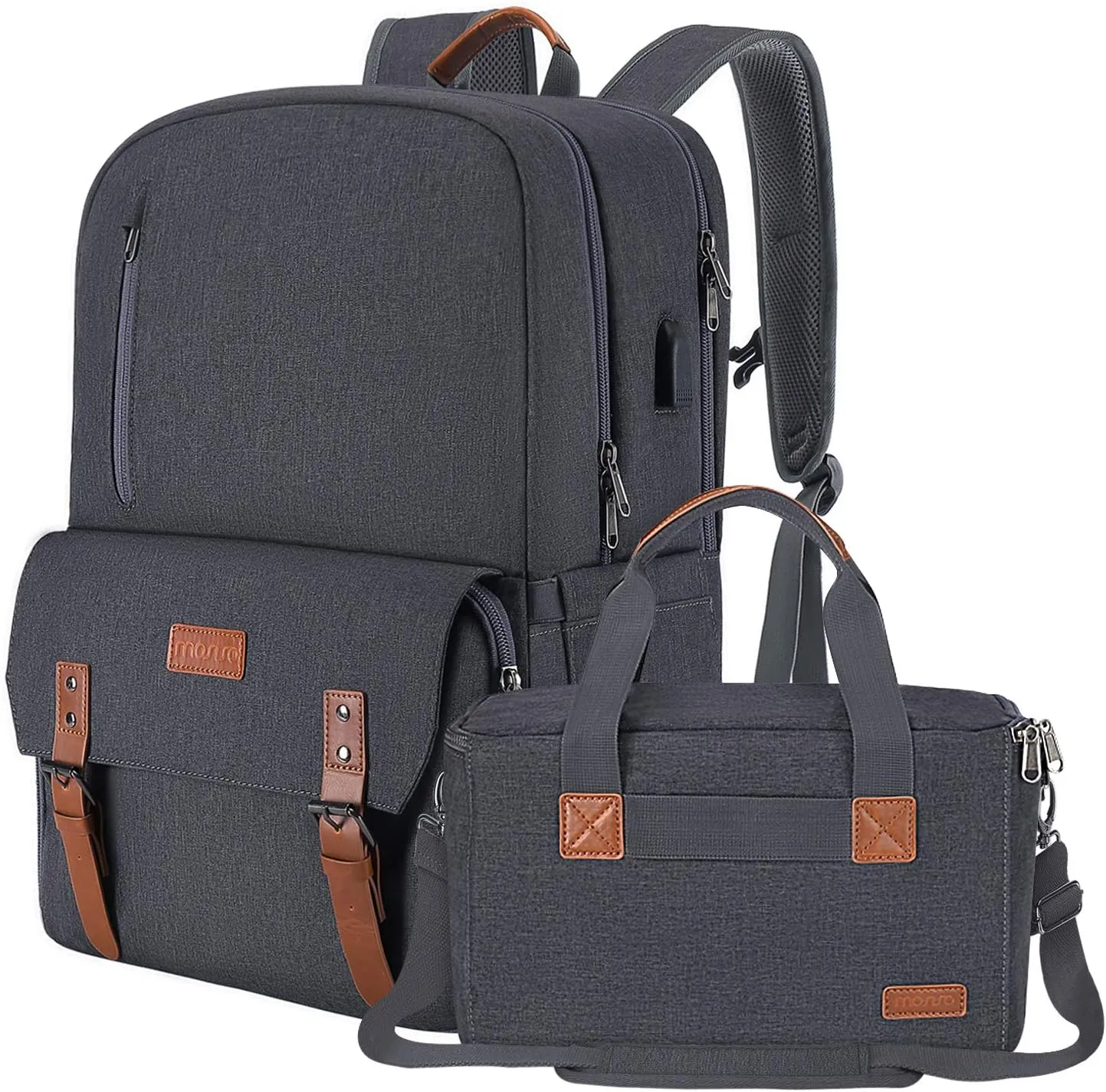 MOSISO Camera Backpack 17.3 inch, DSLR/SLR/Mirrorless Case with Laptop Compartment&Built-in Photography Insert Bag&USB-charging Port&Rain Cover Compatible with Canon/Nikon/Sony/Laptop, Space Gray