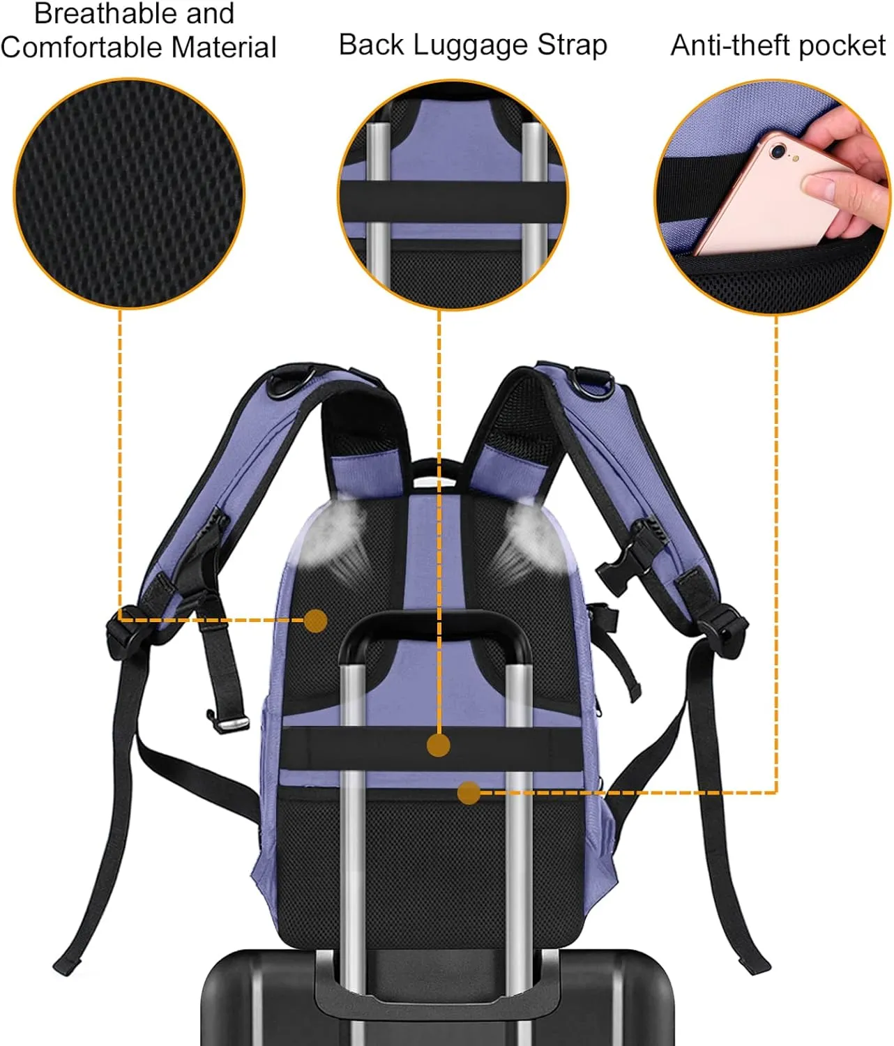 MOSISO Camera Backpack, DSLR/SLR/Mirrorless Photography Camera Bag 15-16 inch Waterproof Hardshell Case with Tripod Holder&Laptop Compartment Compatible with Canon/Nikon/Sony, Lavender Gray