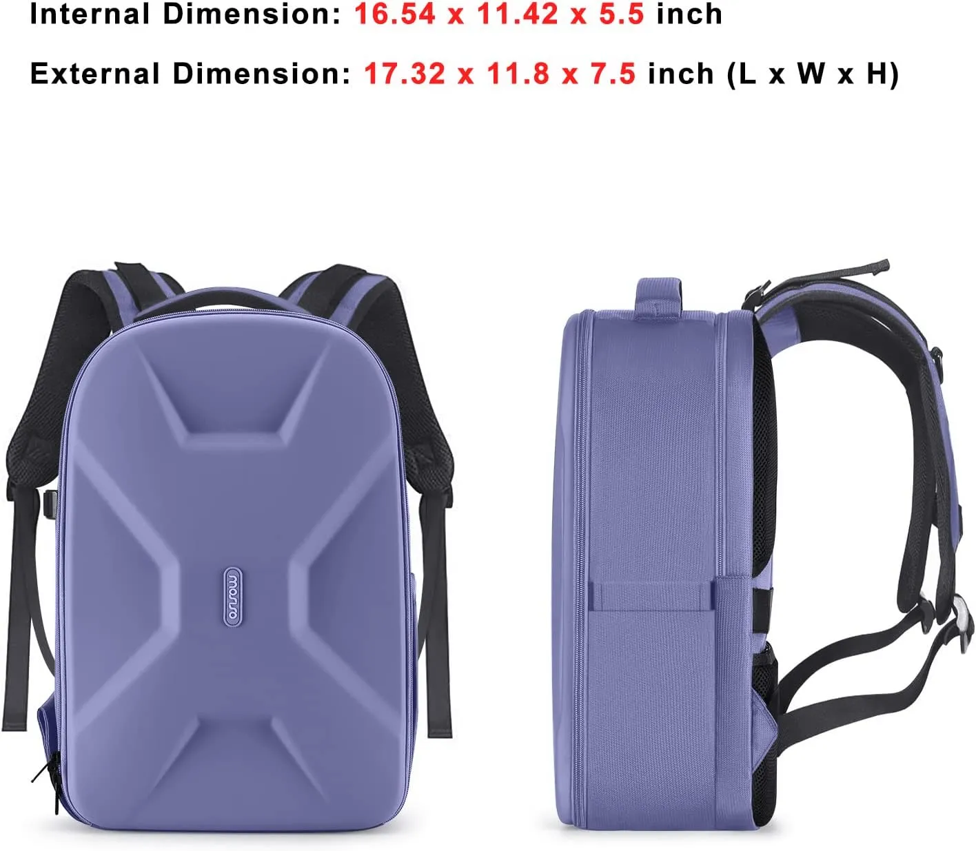 MOSISO Camera Backpack, DSLR/SLR/Mirrorless Photography Camera Bag 15-16 inch Waterproof Hardshell Case with Tripod Holder&Laptop Compartment Compatible with Canon/Nikon/Sony, Lavender Gray