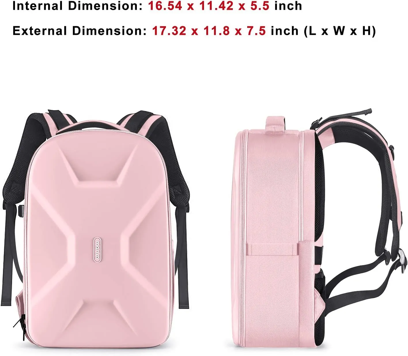MOSISO Camera Backpack, DSLR/SLR/Mirrorless Photography Camera Bag 15-16 inch Waterproof Hardshell Case with Tripod Holder&Laptop Compartment Compatible with Canon/Nikon/Sony, Pink