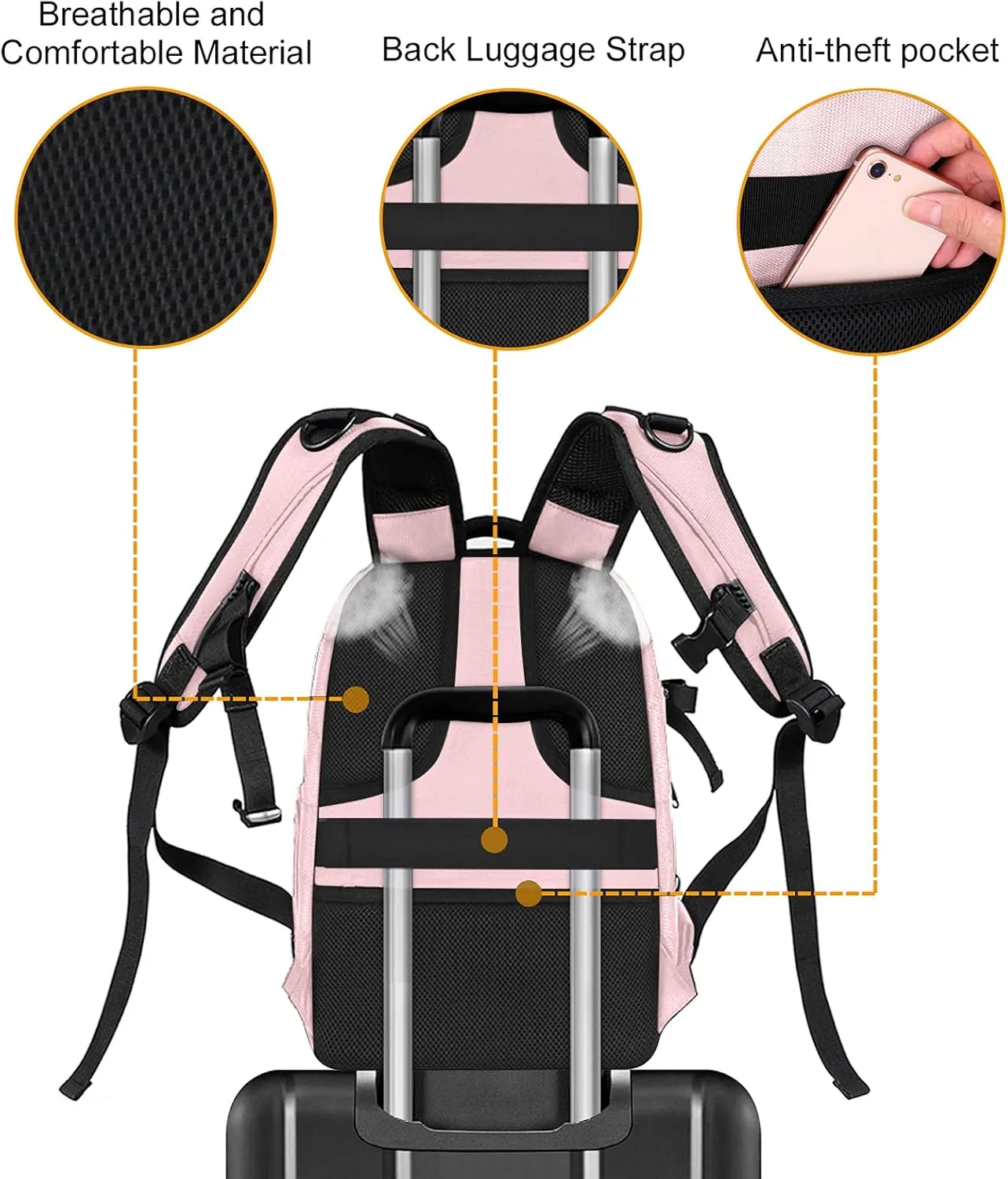 MOSISO Camera Backpack, DSLR/SLR/Mirrorless Photography Camera Bag 15-16 inch Waterproof Hardshell Case with Tripod Holder&Laptop Compartment Compatible with Canon/Nikon/Sony, Pink
