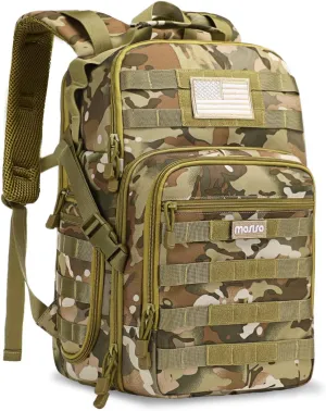 MOSISO Camera Backpack, DSLR/SLR/Mirrorless Photography Tactical Camera Bag Case with Tripod Holder & 15-16 inch Laptop Compartment & USA Flag Compatible with Canon/Nikon/Sony, Khaki Camouflage