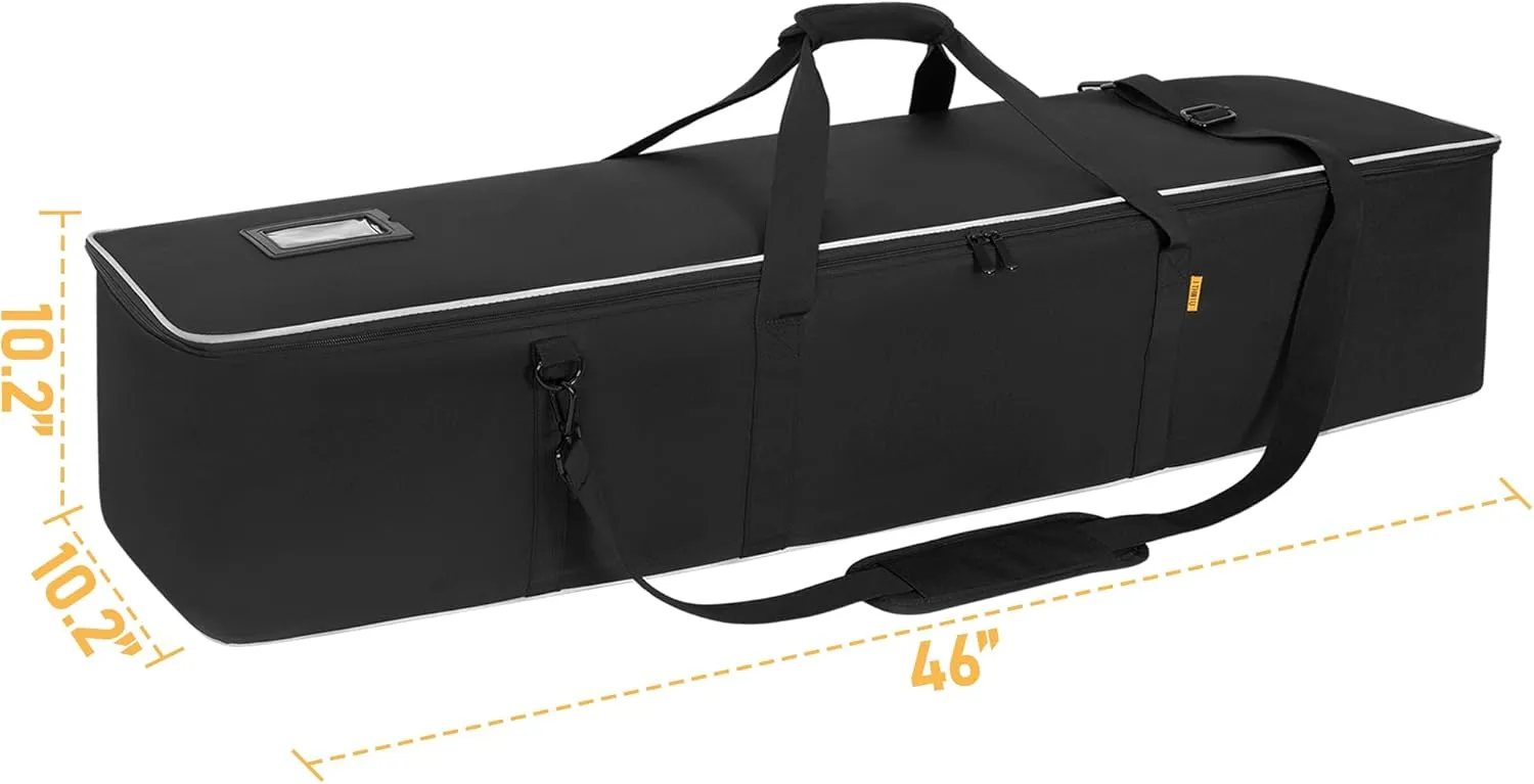 Multifunctional Tripod Bag 45 X 10 X 10 Inches / 114 X 25 X 25 cm Heavy Duty Tripod Carrying Case with Handle for Lights, Speakers, Cameras, Booms, Microphone Stands, Black
