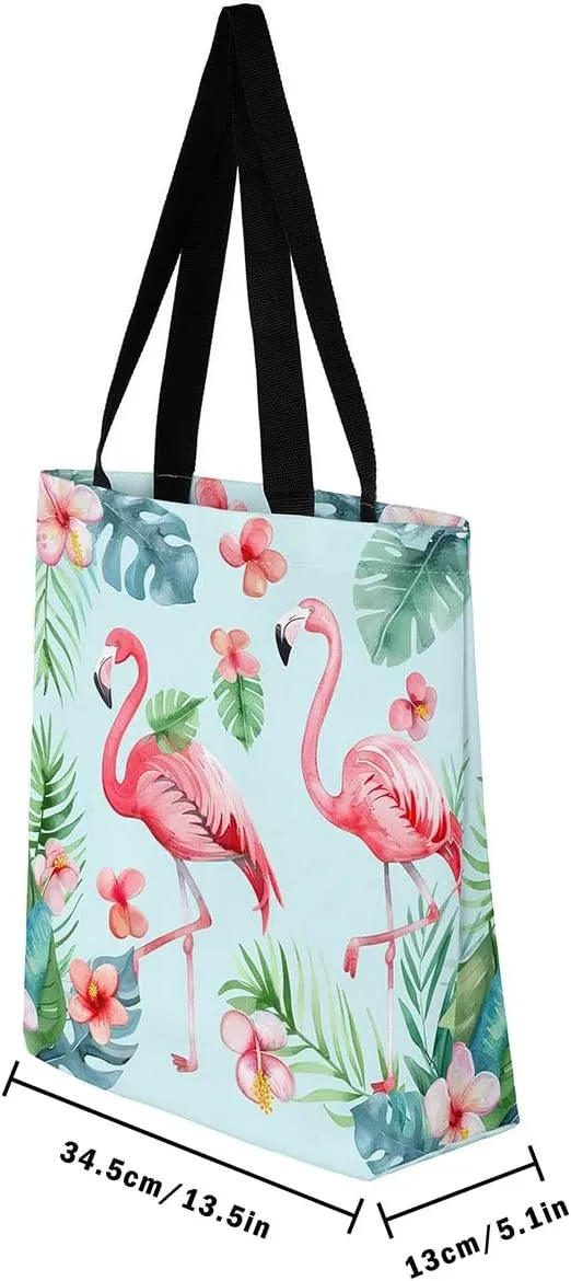 Mushroom Canvas Tote Bag for Women,Botanical Reusable Grocery Shoulder Bag Plant Leaves Travel Toiletry Bag