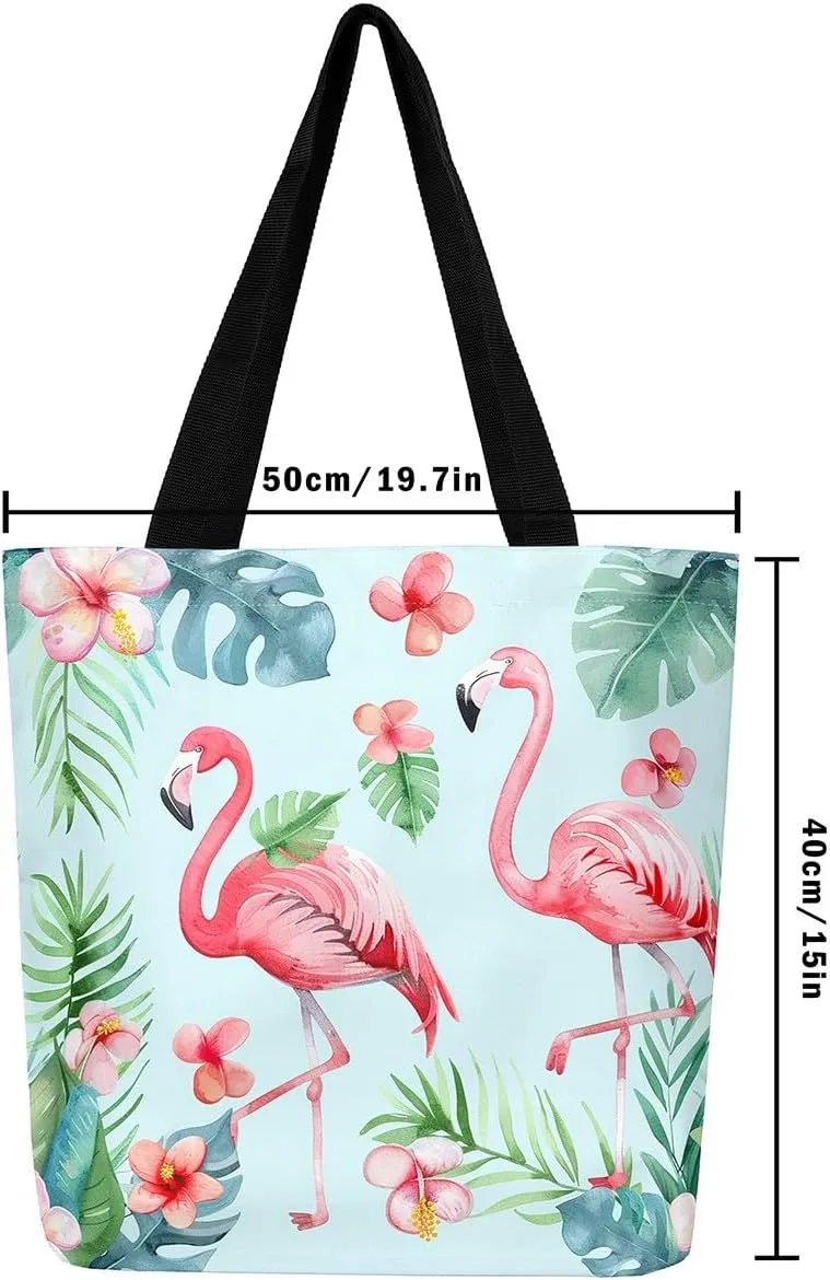 Mushroom Canvas Tote Bag for Women,Botanical Reusable Grocery Shoulder Bag Plant Leaves Travel Toiletry Bag