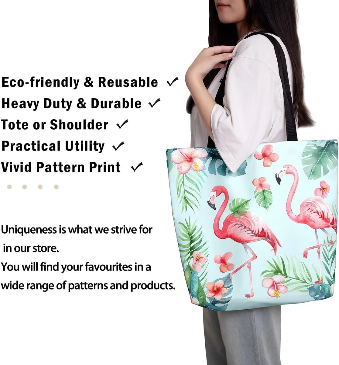 Mushroom Canvas Tote Bag for Women,Botanical Reusable Grocery Shoulder Bag Plant Leaves Travel Toiletry Bag