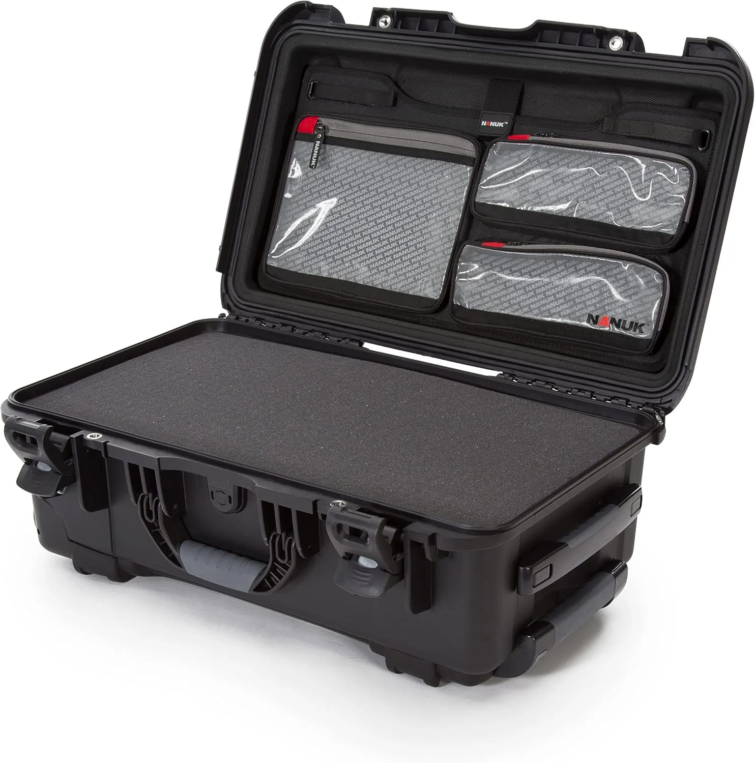 Nanuk 935 Waterproof, Impact-Resistant, Retractable Handle and Reinforced Metal Padlock Holes Carry-On Hard Case with Lid Organizer and Foam Insert (Black)