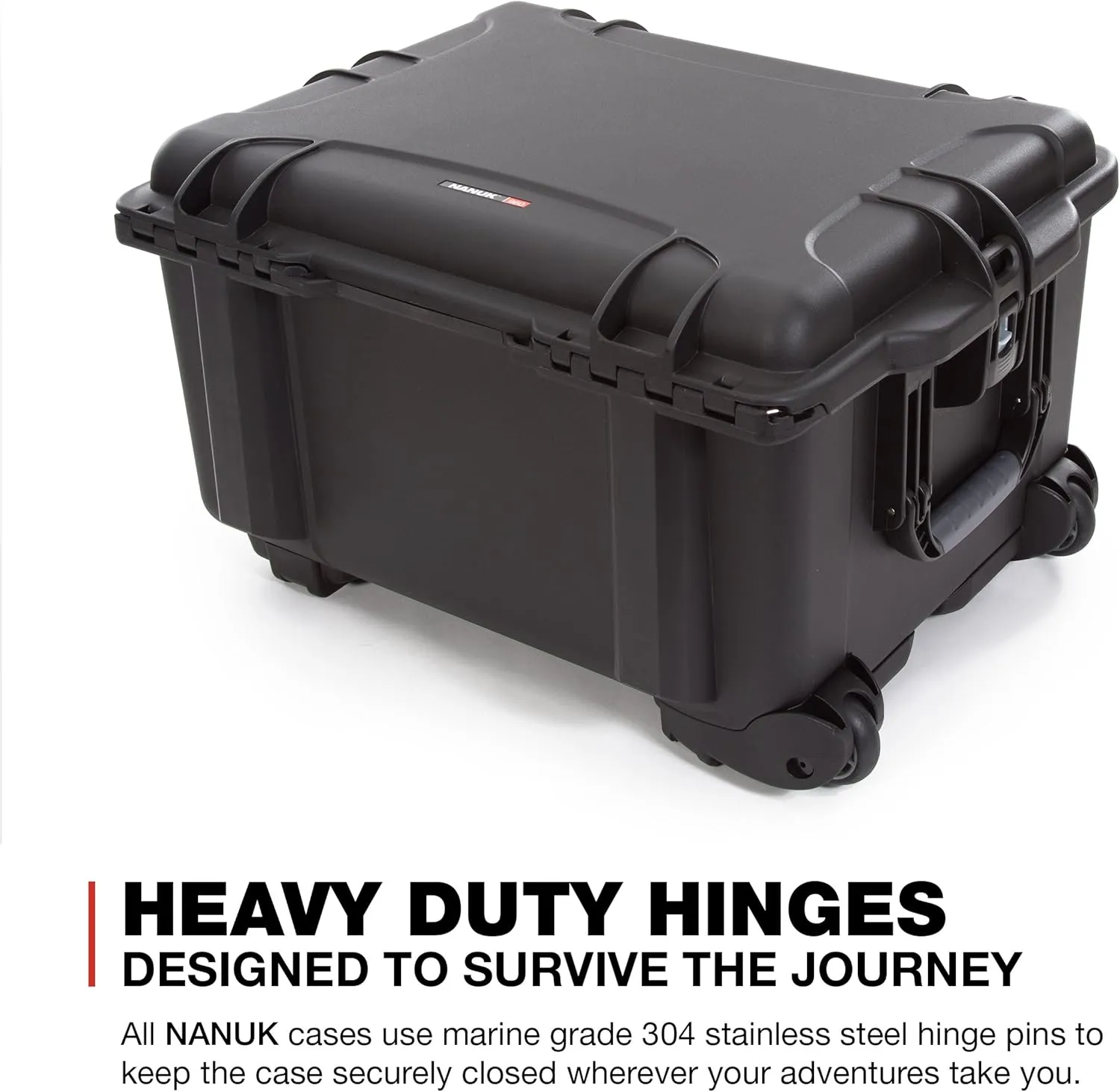 NANUK Wheeled Series 960 Lightweight NK-7 Resin Waterproof Case with Padded Divider, Black