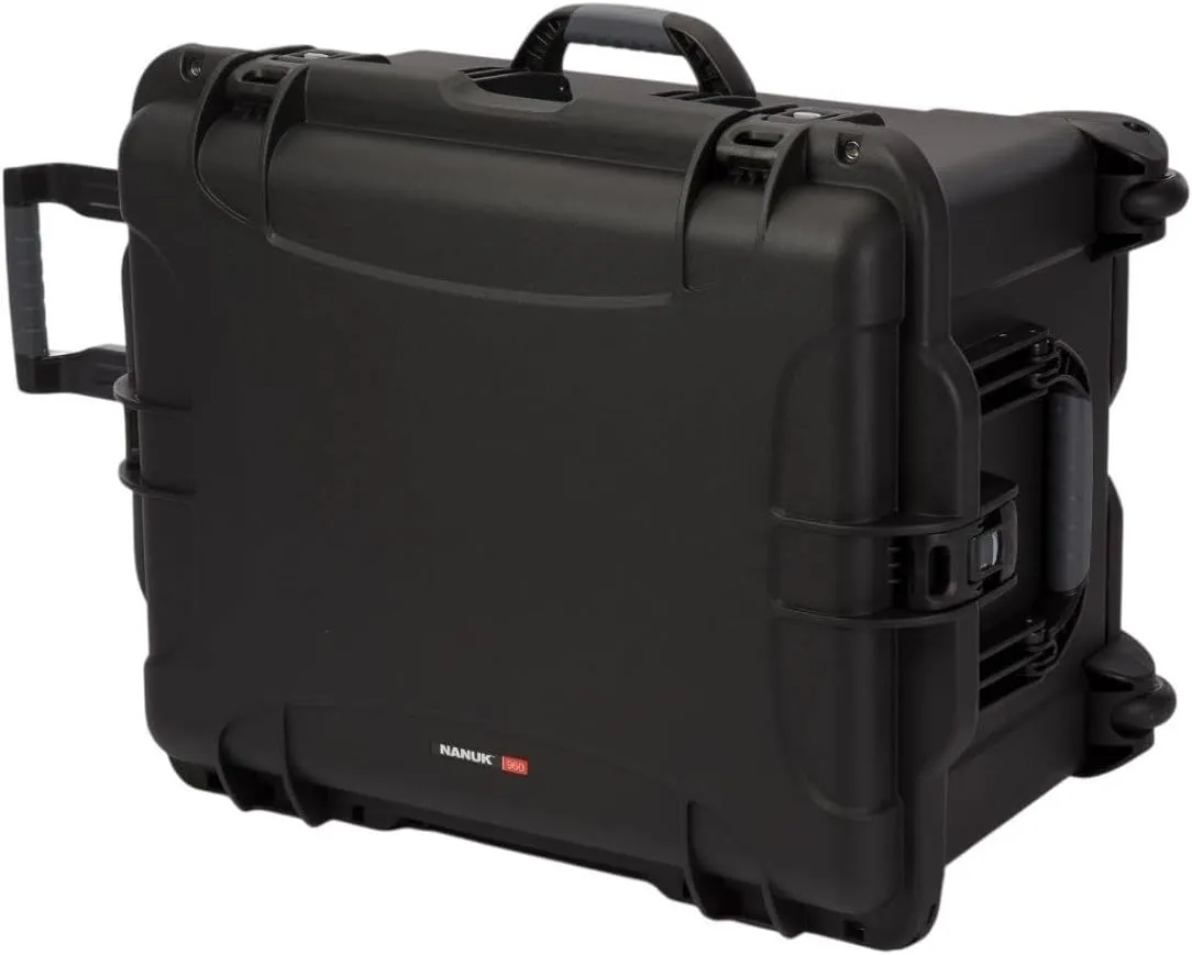 NANUK Wheeled Series 960 Lightweight NK-7 Resin Waterproof Protective Rolling Case with Foam, Black