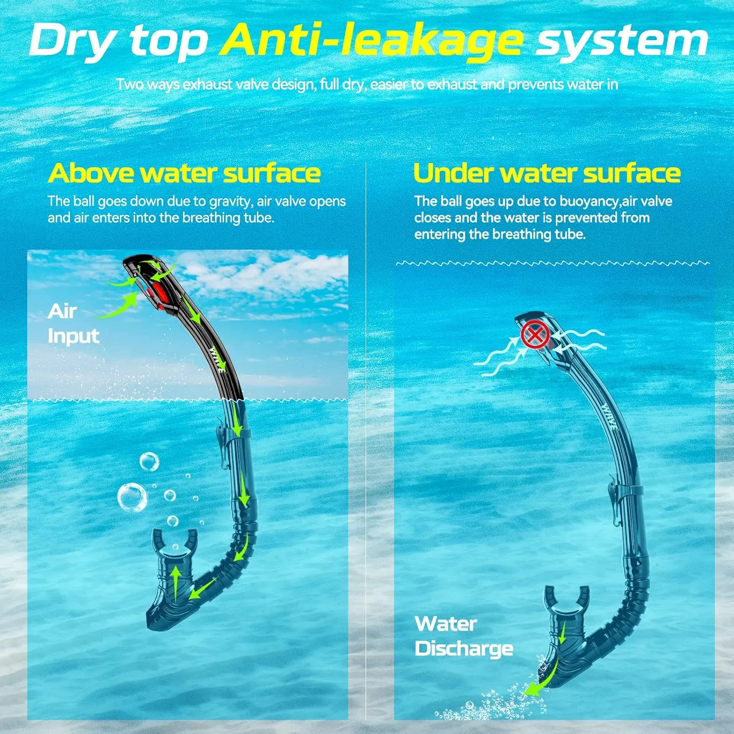 Nearsighted Snorkel Gear, Nearsighted Dry Snorkel Set for Adult Youth, Shortsighted Anti Fog Diving Mask & Dry Top Snorkel with Detachable Camera Mount for Scuba Diving, Snorkeling, Freediving