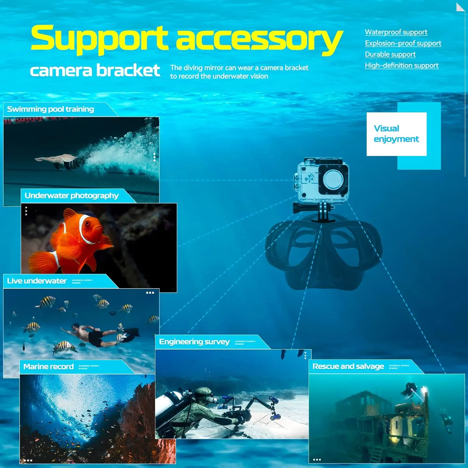 Nearsighted Snorkel Gear, Nearsighted Dry Snorkel Set for Adult Youth, Shortsighted Anti Fog Diving Mask & Dry Top Snorkel with Detachable Camera Mount for Scuba Diving, Snorkeling, Freediving