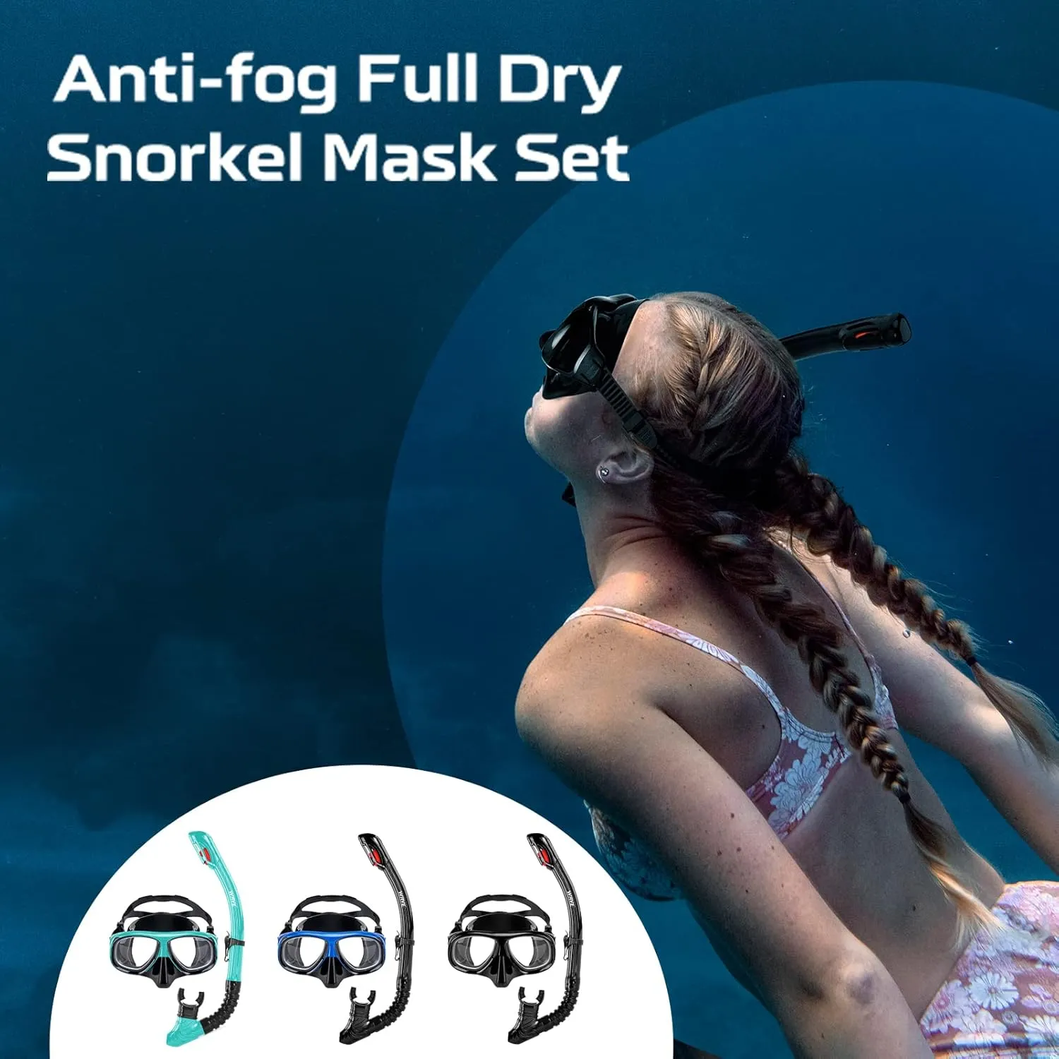 Nearsighted Snorkel Gear, Nearsighted Dry Snorkel Set for Adult Youth, Shortsighted Anti Fog Diving Mask & Dry Top Snorkel with Detachable Camera Mount for Scuba Diving, Snorkeling, Freediving